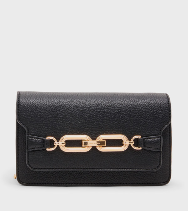 Metal Detail Flap Wallet Bag