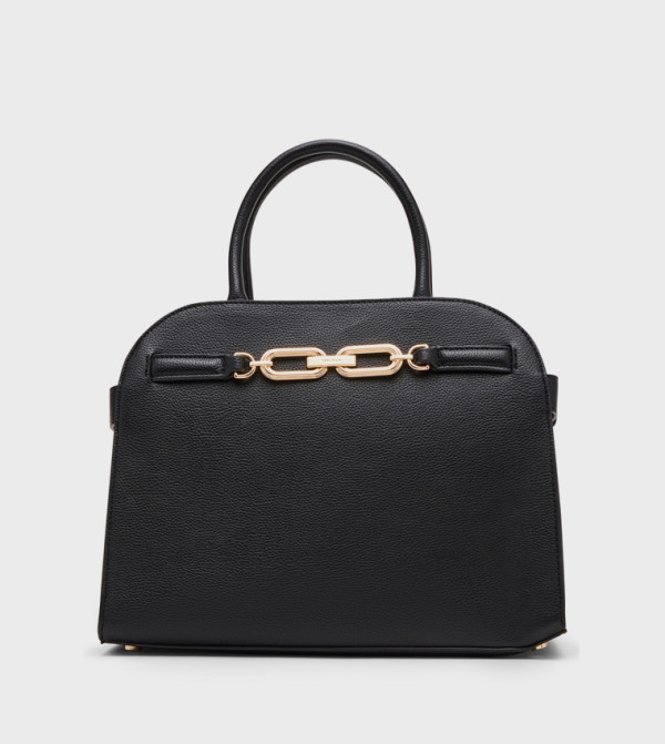 Textured Metal Detail Satchel Bag