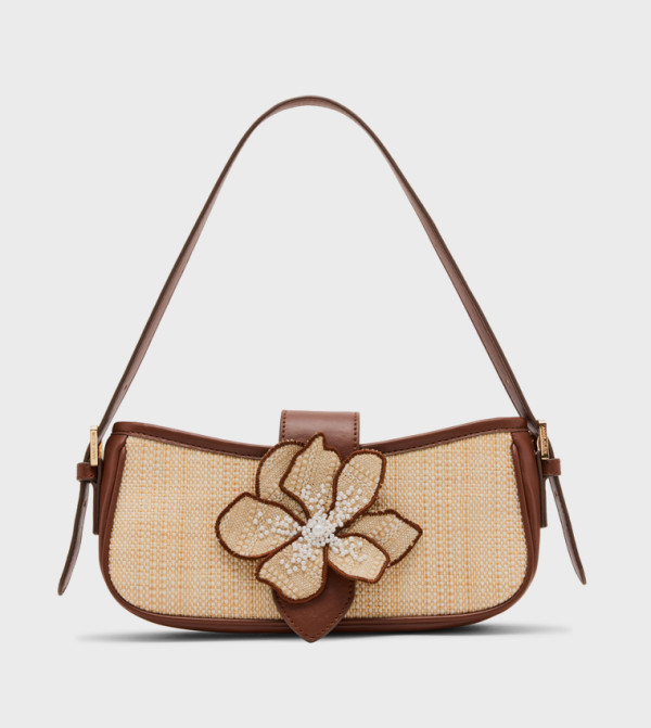 Floral Appliqued Shoulder Bag