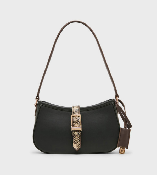 Snakeskin Buckle Shoulder Bag