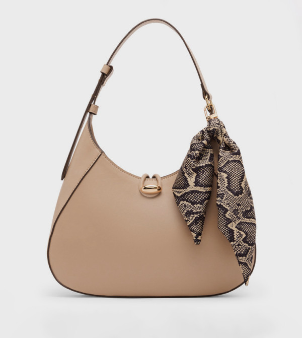 Scarf Detail Shoulder Bag