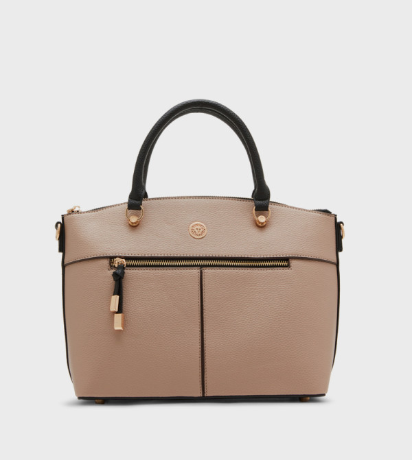 Textured Zippered Satchel Bag