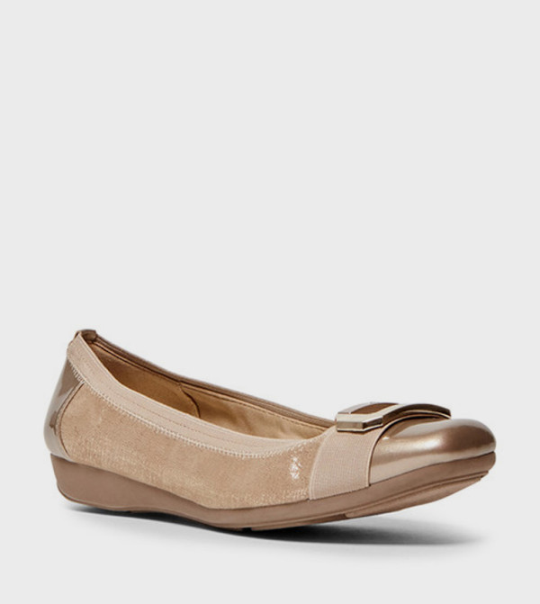 UPLIFT2 Textured Square Neck Ballerinas