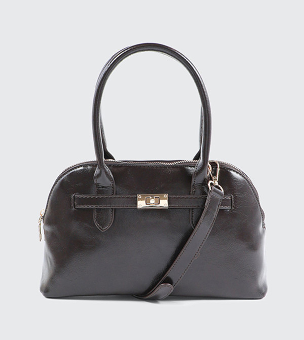 Textured Faux Leather Handheld Bag