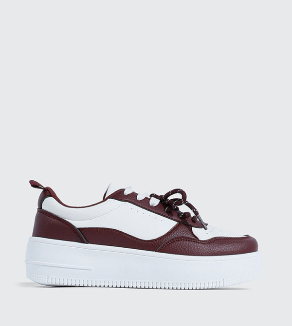 Color block Double Lace Platform Sneakers