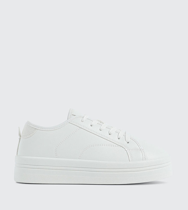 Textured Low Top Platform Sneakers