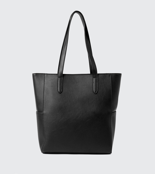 Textured Side Pocket Tote Bag