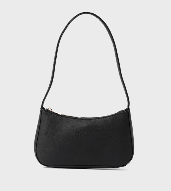 Textured Zip Shoulder Bag