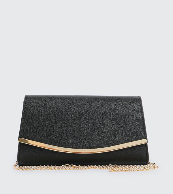 Metal Edge Flap Clutch Bag