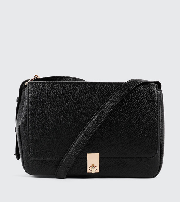 Textured Flap Crossbody Bag