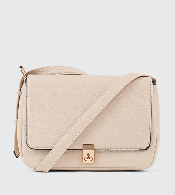 Textured Flap Crossbody Bag