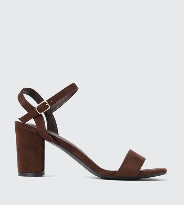 Solid Open Toe Block Heel Sandals