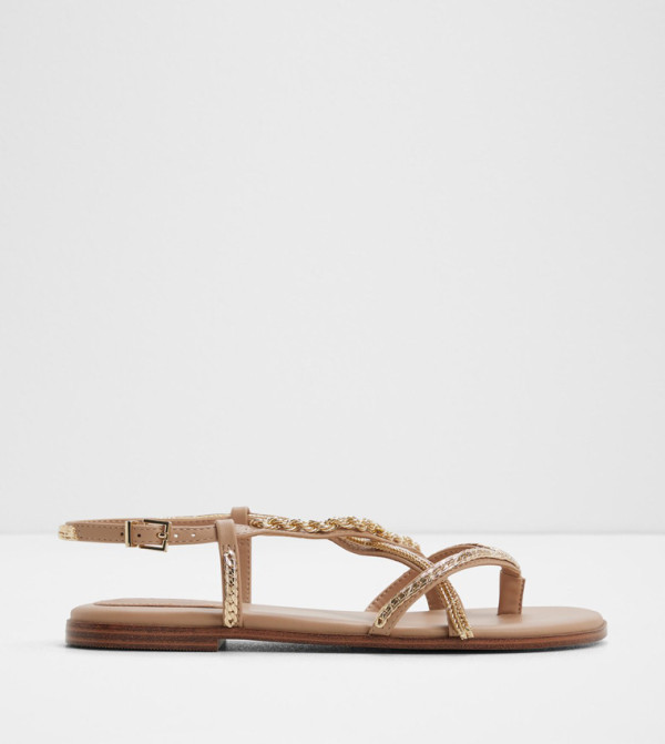 AURY Metal Accent Strappy Flat Sandals