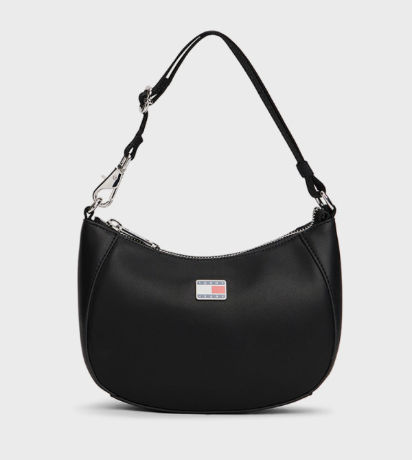 Logo Detail Zippered Shoulder Bag