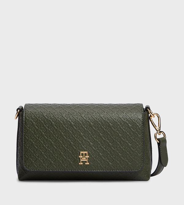 Monogram Embossed Flap Crossbody Bag