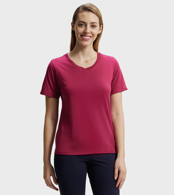 Super Combed Cotton Rich Fabric Relaxed Fit V-Neck Short Sleeves T-Shirt