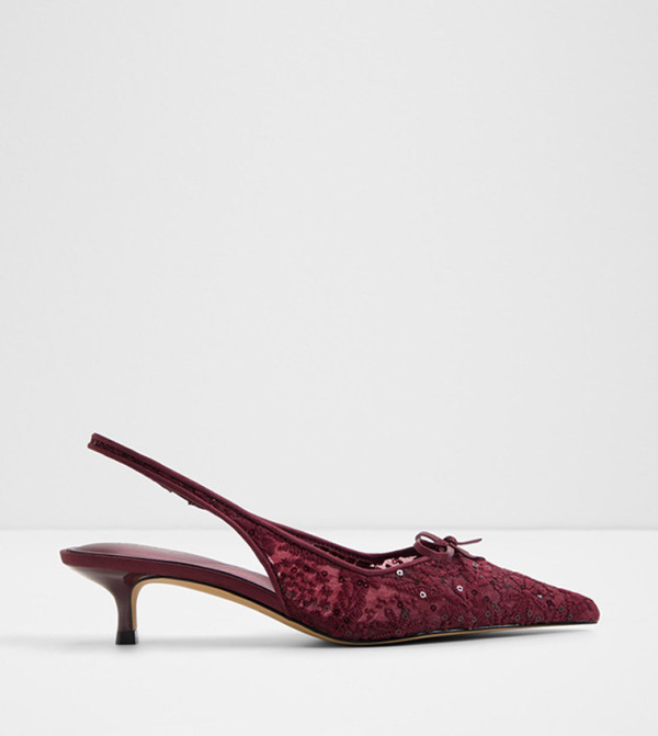 AZARO Lace Bow Detail Slingback Pumps