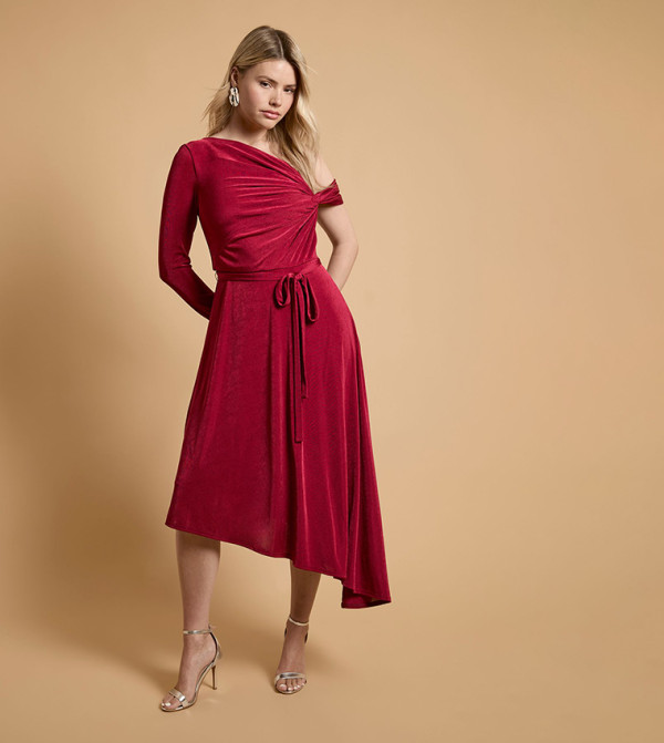 Twist and Drape Occasion Midi Dress