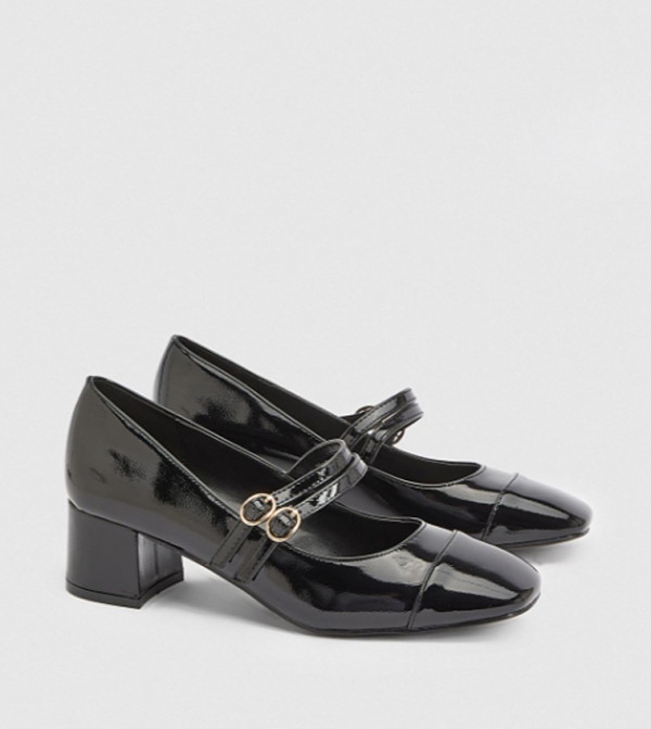 Clair Faux Leather Cap Toe Mary Jane Pumps