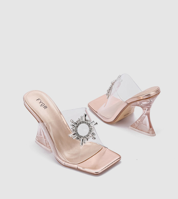 Brooch Embellished Sandals