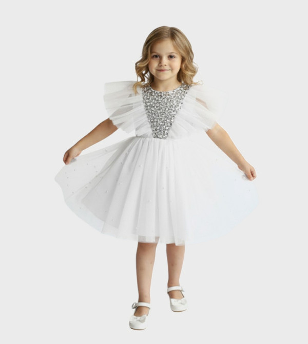 Fairy Crew Neck Mini Party Dress