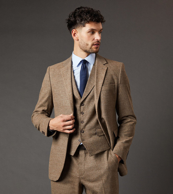Tweed Look Tailored Fit Blazer