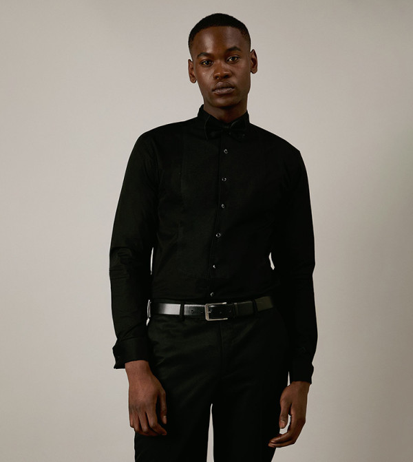 Wing Collar Long Sleeves Formal Shirt