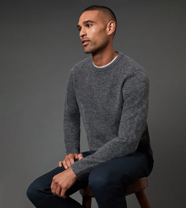 Textured Crew Neck Sweater