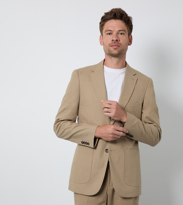 Linen Slim Fit Long Sleeves Blazer