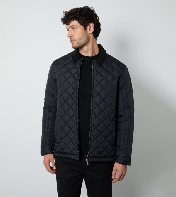 Diamond Quilted Long Sleeves Jacket