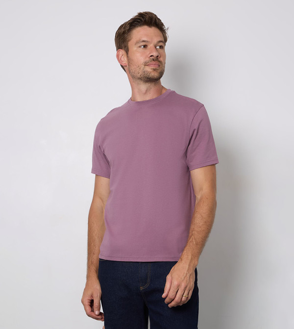 Solid Crew Neck Casual T-Shirt