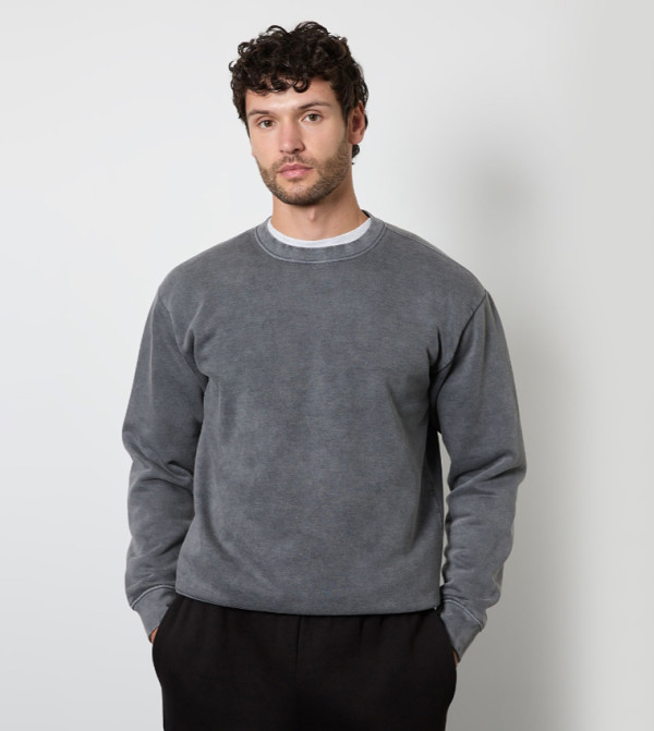 Garment Dyed Crew Neck Sweatshirt