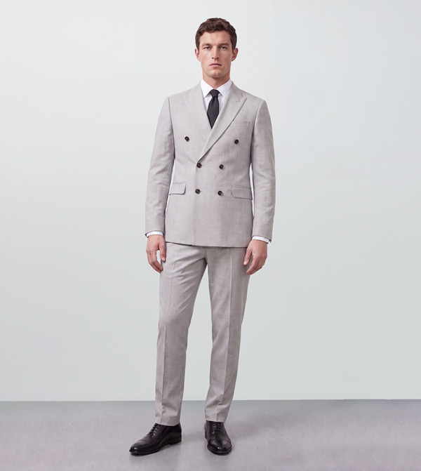 Solid Double Breasted Blazer