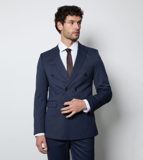 Herringbone Double Breasted Blazer