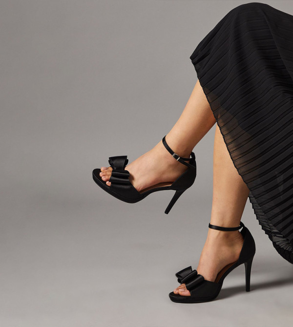 Tala Satin Bow Detail Heeled Sandals