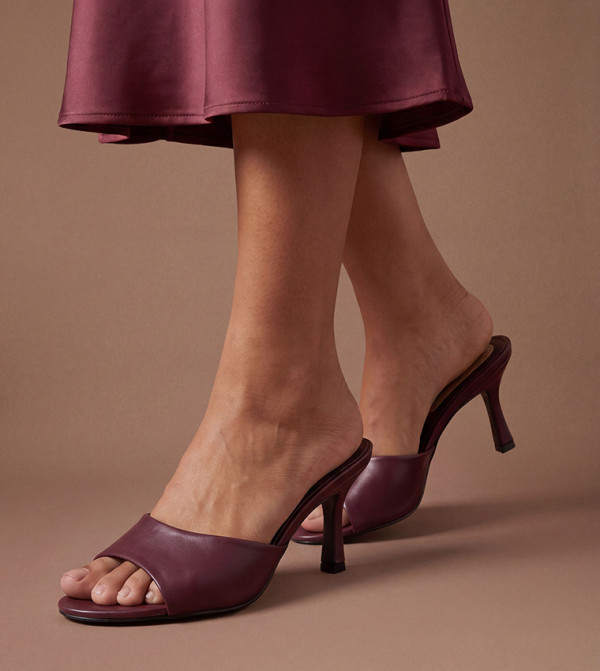 Abbie Faux Patent Leather Heel Sandals