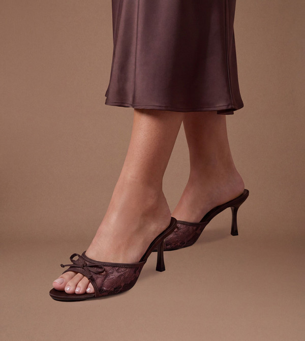 Sissy Lace Bow Detail Heel Sandals