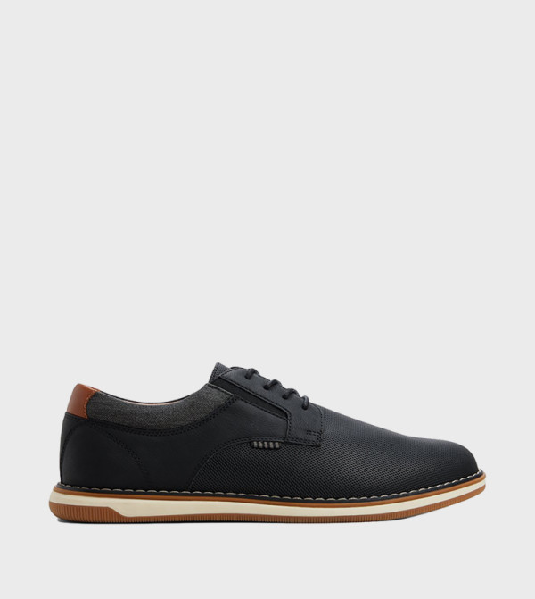 BELLIS Textured Round Toe Lace Up Casual Shoes
