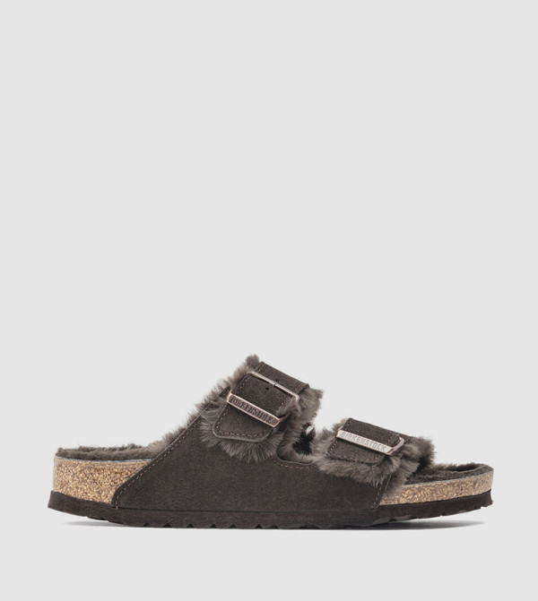 Arizona Shearling Suede Leather Sandals - Narrow Fit