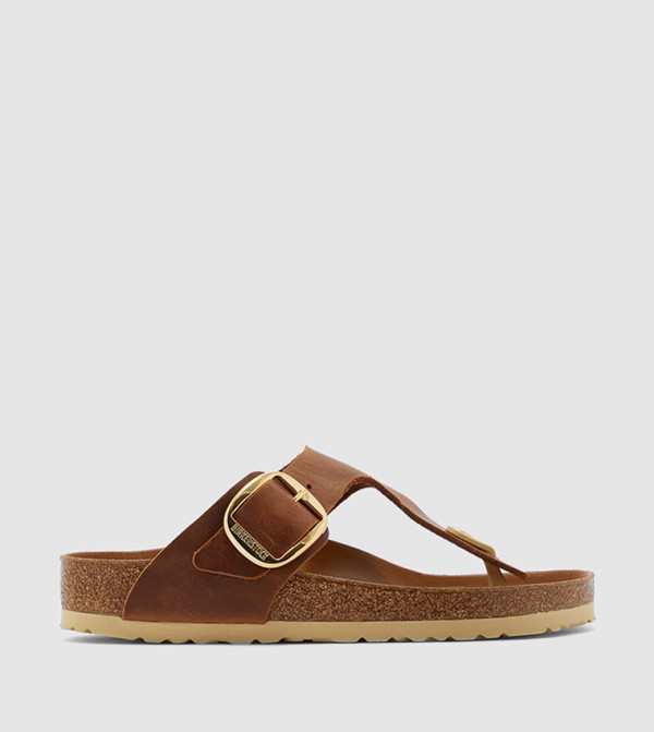 Gizeh Big Buckle Smooth Leather Cognac