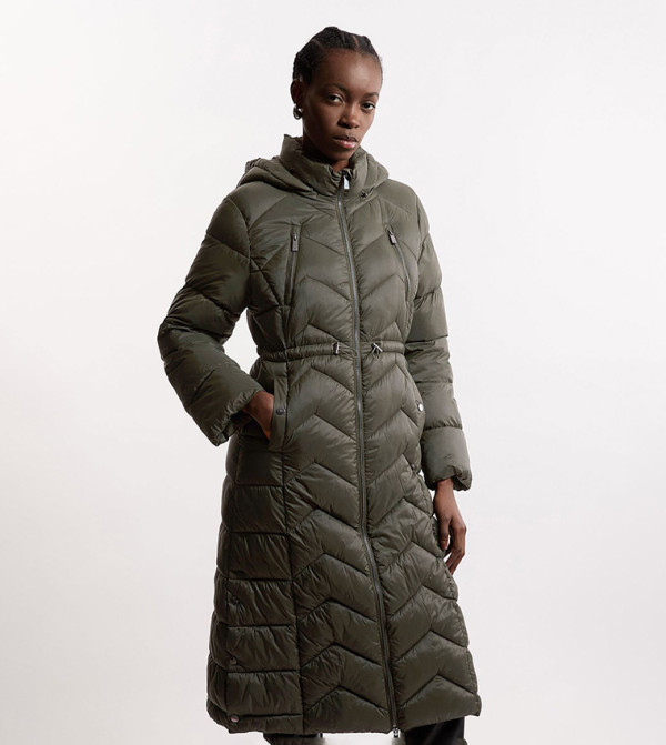 Quilted Long Sleeves Puffer Coat