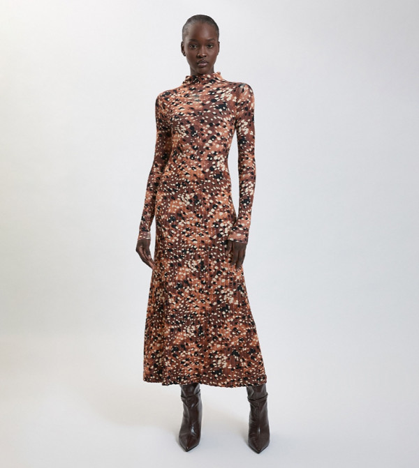 Geo Jacquard Knit Maxi Dress