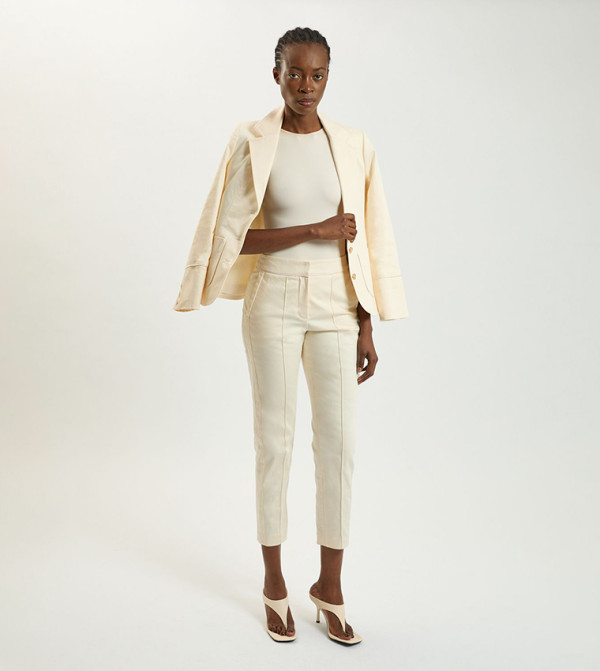Binding Tab Detail Tailored Trousers