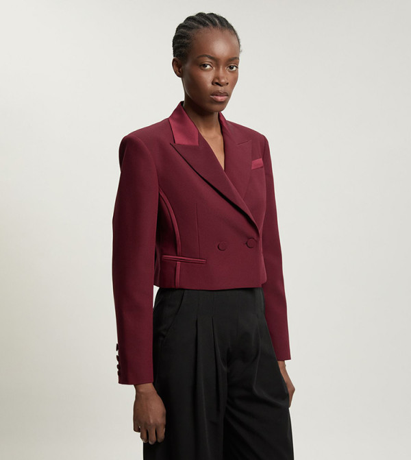 Satin Back Crepe Tailored Jacket