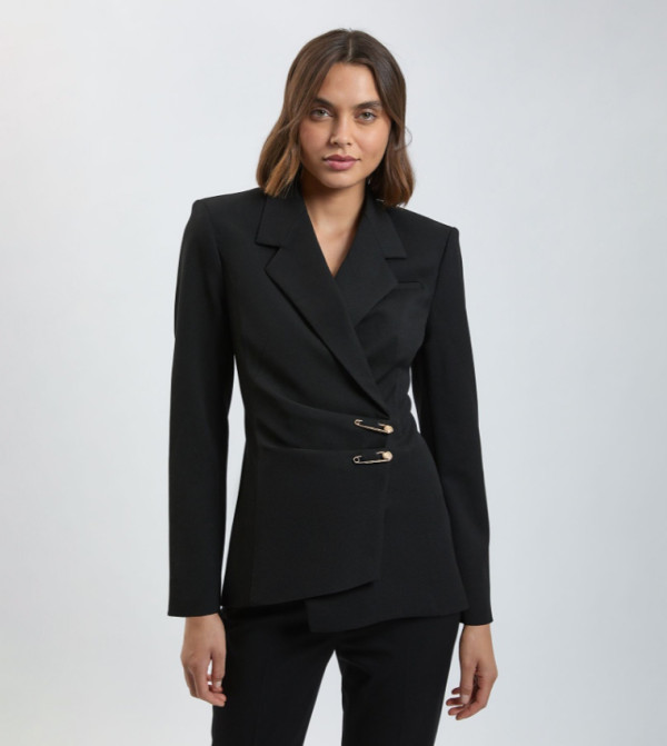 Trim Detail Tailored Single Breasted Blazer