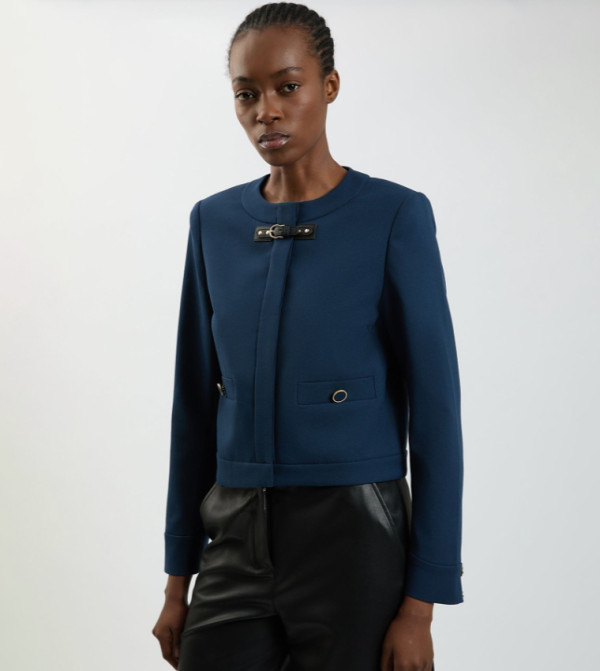 Trim Contrast Tailored Jacket