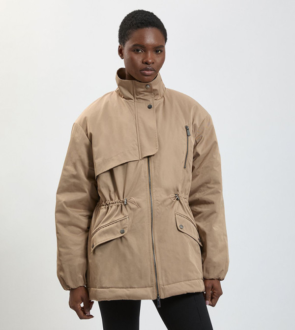 Padded Cinched Trenchcoat