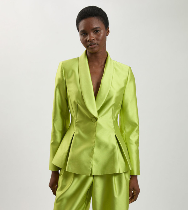 Satin Twill Single Breasted Blazer