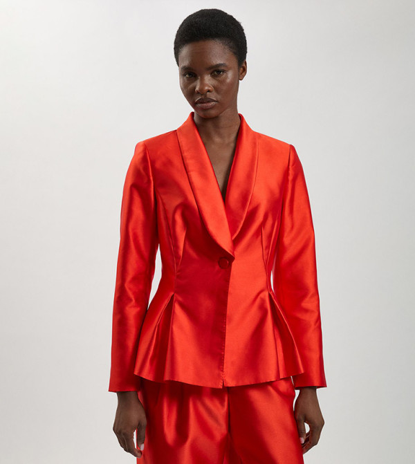 Satin Twill Single Breasted Blazer