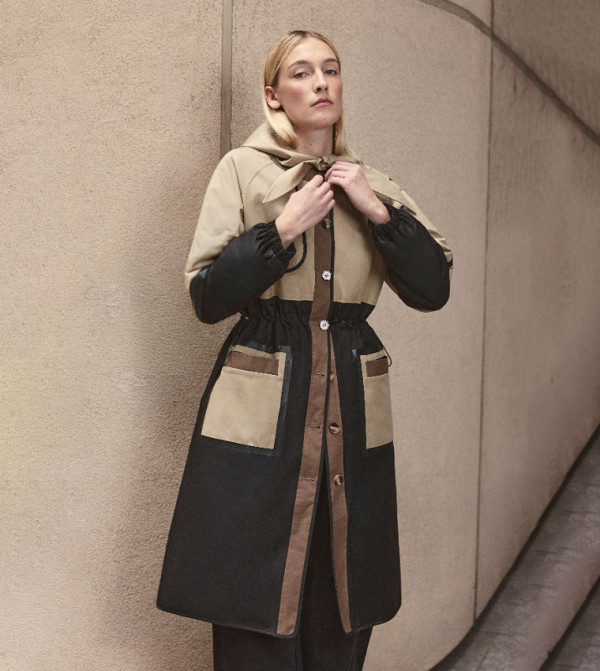 Color Block Padded Hooded Coat